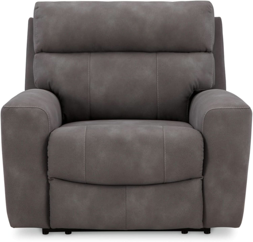 Dark Brown Faux Leather Wall Hugger Power Recliner Headrest