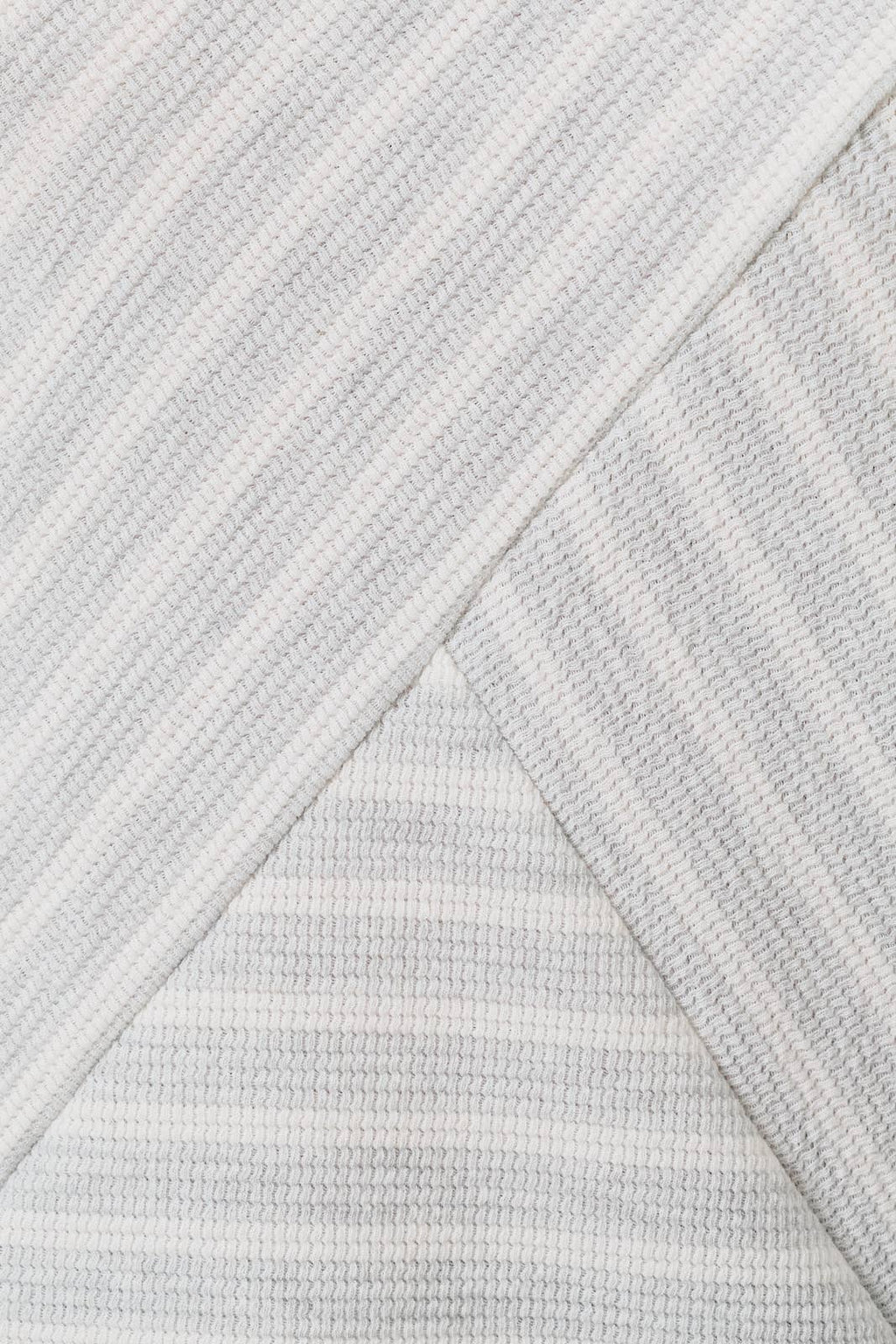 CREW NECK SLEEVELESS DIAGONAL PANEL STRIPE TOP: LT GREY-CREAM STRIPE