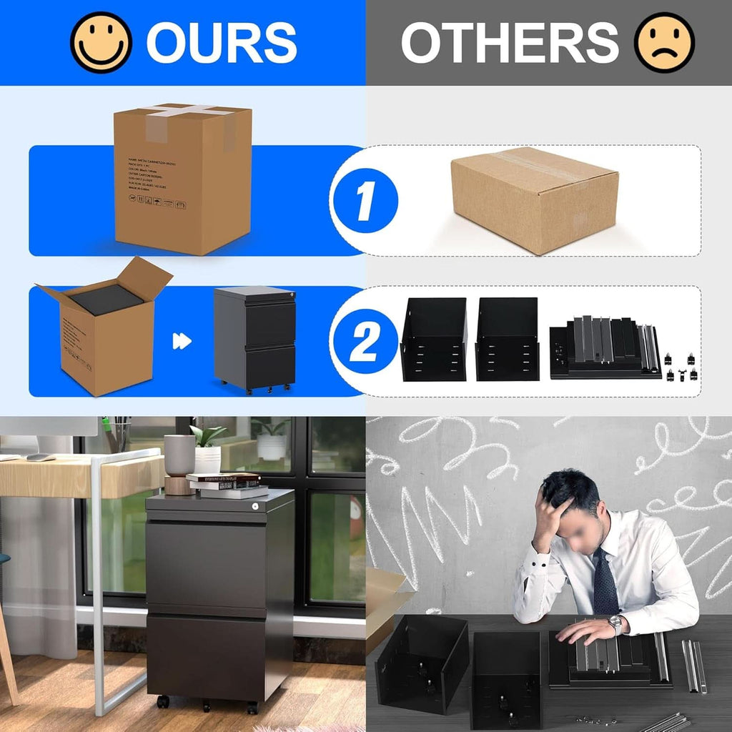 2 Drawer Vertical File Cabinet With Lock Letter Size