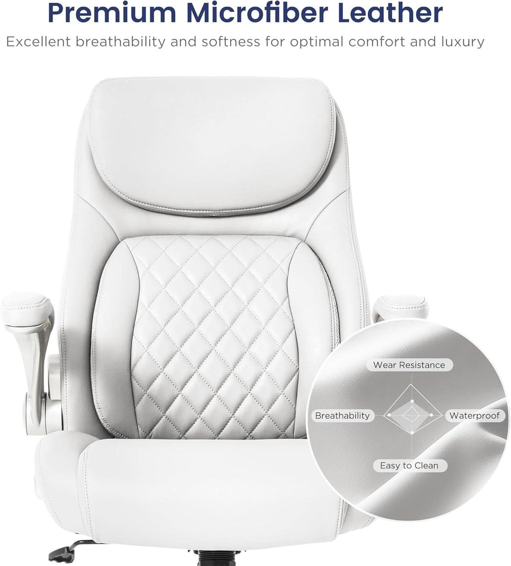 Ergonomic Office Chair With Adjustable Lumbar Support White