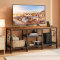 Rustic Brown TV Stand With Power Outlets For 55 Inch TVs