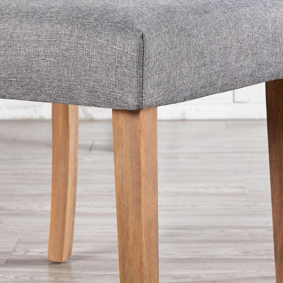 Parsons Dining Chairs Set of 2 Upholstered High Back Dark Gray