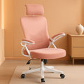 Ergonomic Office Chair High Back Mesh White Pink Lumbar