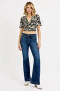 Tummy Control Mid Rise Flare Jeans