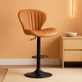 Bar Stools Set Of 3 Brown Counter Height Swivel Chairs With High Back