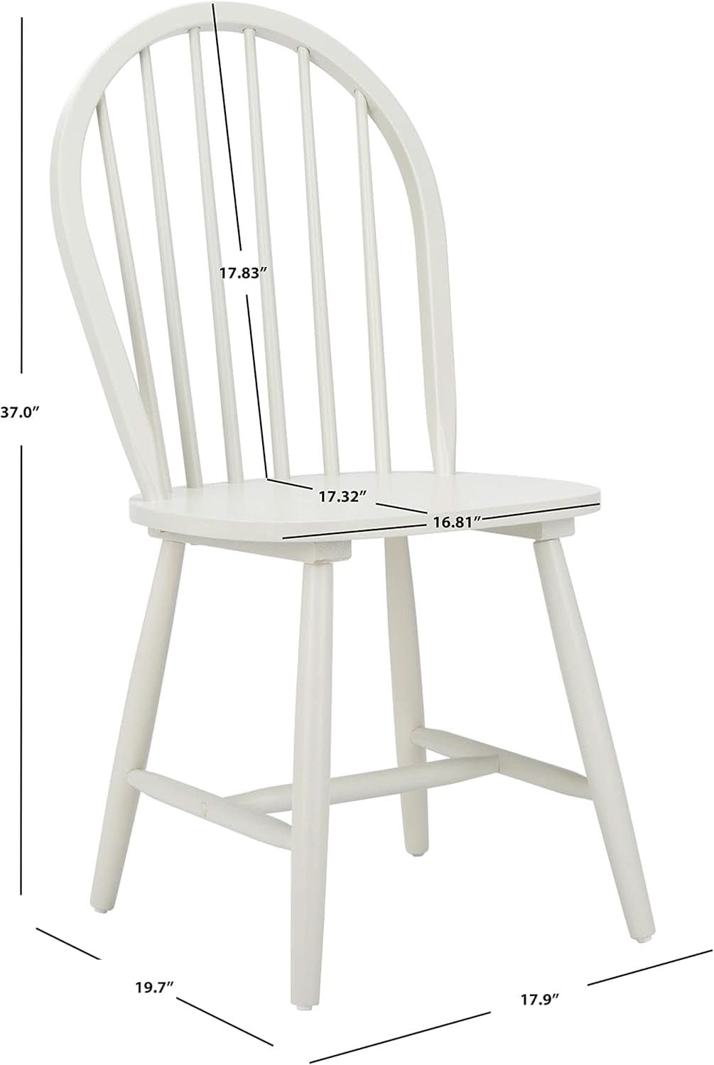 Camden 18 Inch Farmhouse Black Spindle Back Dining Chairs Pair
