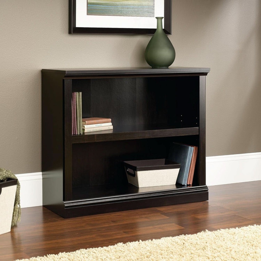 Two Shelf Bookcase Estate Black Finish For Home Office