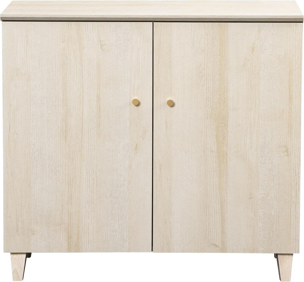 35.4 Inch Wide Light Oak Sideboard Storage Cabinet