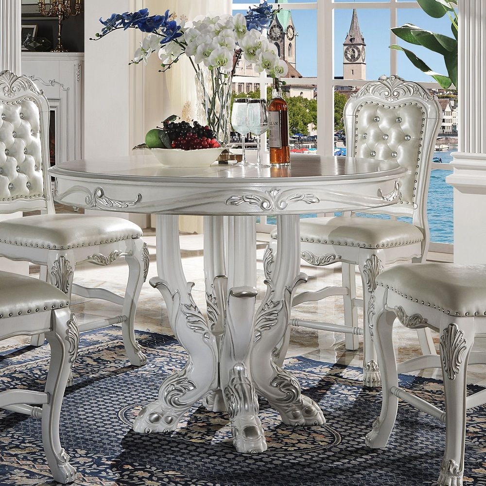 Dresden - 48" Counter Height Table - Bone White