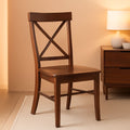 Espresso Solid Wood X Back Dining Chairs Set For Kitchen