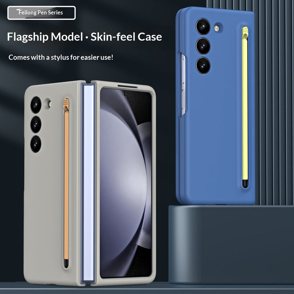 Phone Case With A Skin-feel Hard Shell Pen Slot Storage Strap And Stylus Protection