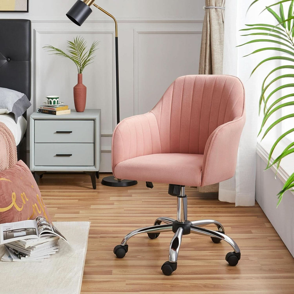 Pink Desk Chair With Adjustable Height For Home Office