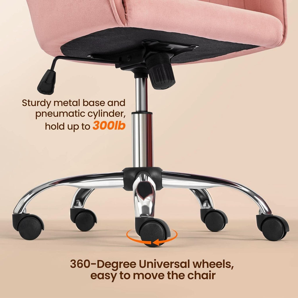 Pink Desk Chair With Adjustable Height For Home Office