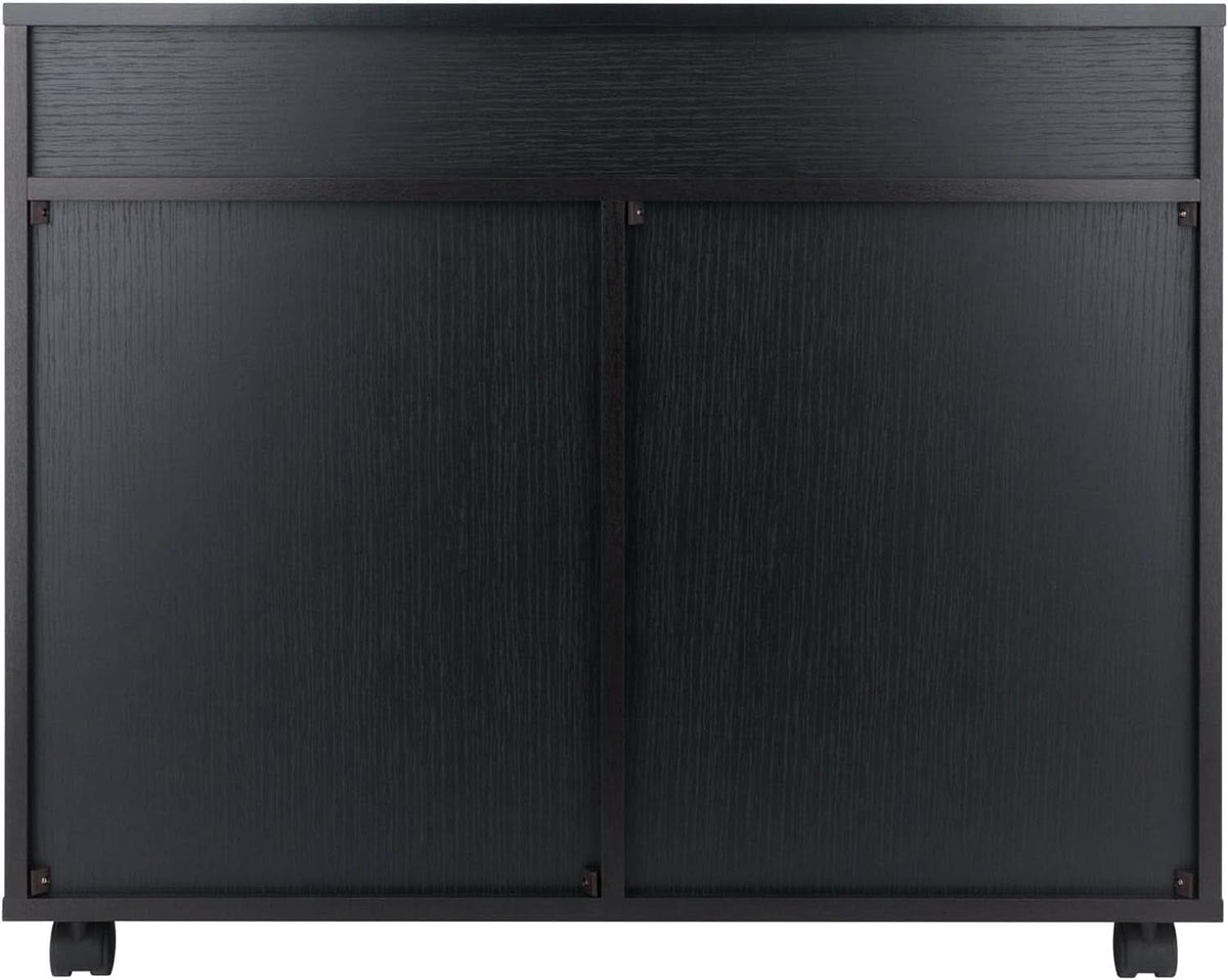 Black Halifax Two Door Storage Cabinet With Four Drawers