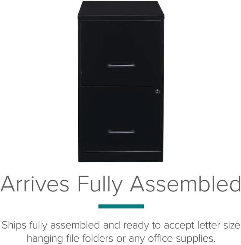 Metal 2 Drawer Letter File Cabinet Black Office Storage