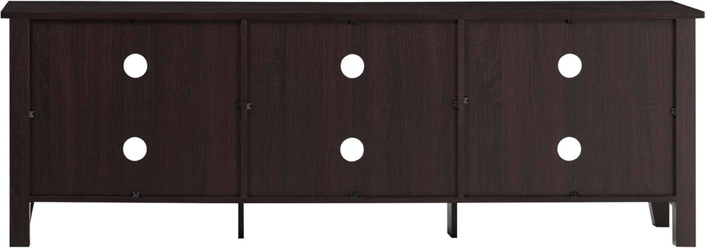 70 Inch TV Stand Espresso Finish With Adjustable Shelves