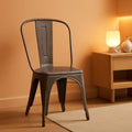 Tolix Style Metal Dining Chair 18 Inch Stackable Set Of 4