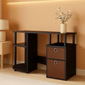 Jaya Brown Computer Study Desk With Storage Bins And Shelf