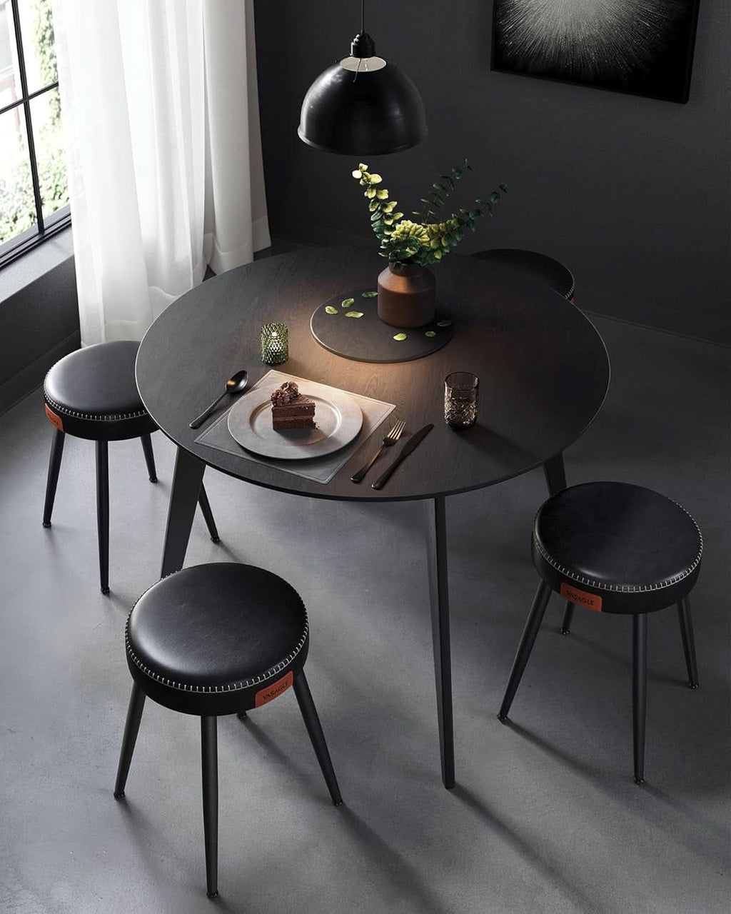 Dining Chairs Ink Black 19 Inch Tall Set Of 2 Sturdy