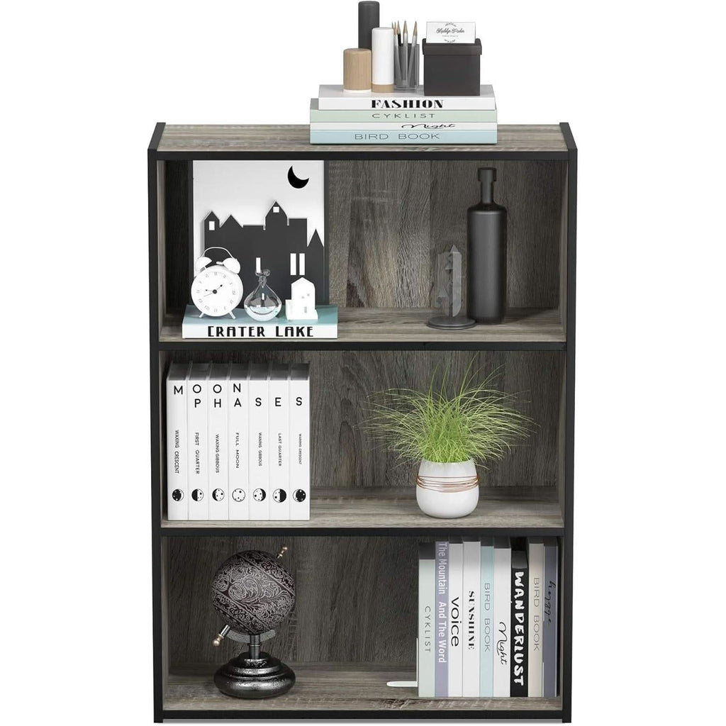 Pasir 3 Tier Open Shelf Bookcase in French Oak Grey