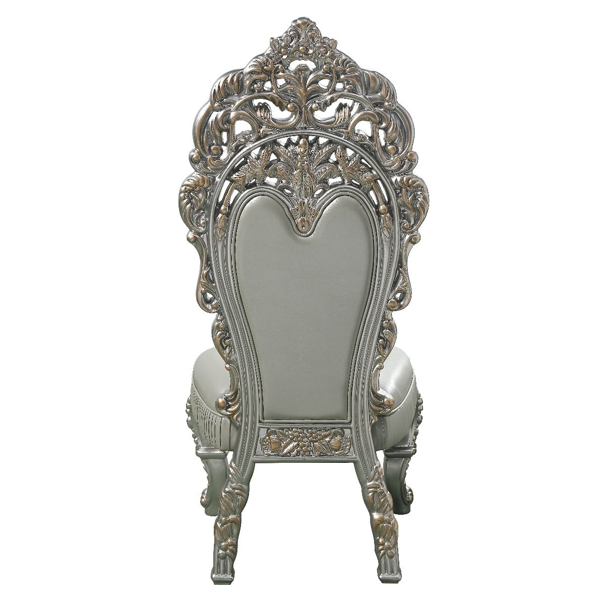 Sandoval - Side Chair (Set of 2) - Beige Synthetic Leather & Champagne
