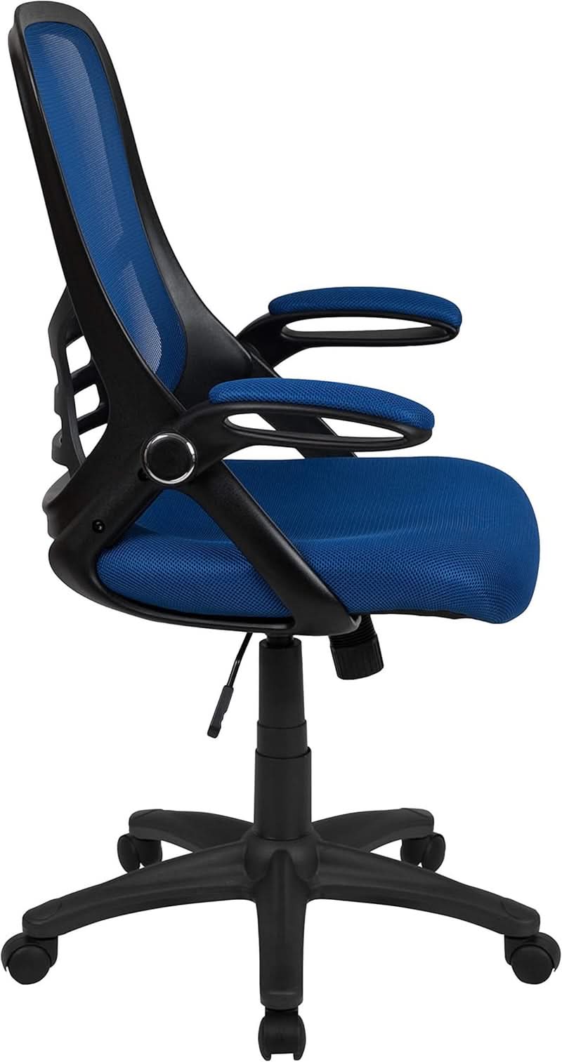 Swivel Office Chair With Lumbar Support And Flip Up Armrests