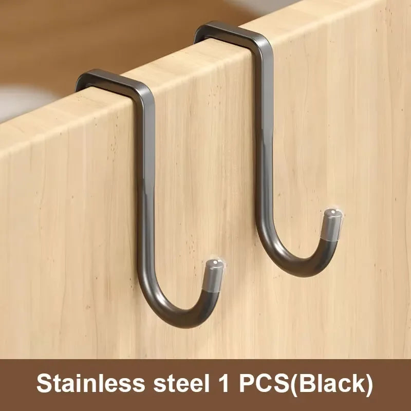 1 Piece Silver Metal Seamless Hook, Suitable for Kitchens, Bathrooms, and Wardrobes, No Drilling Required, Easy To Install