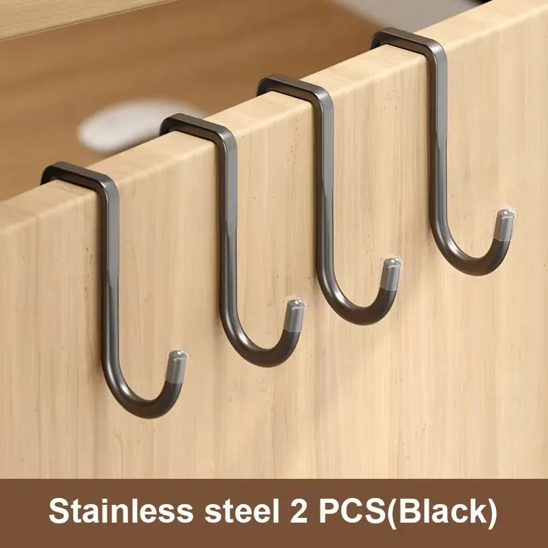 1 Piece Silver Metal Seamless Hook, Suitable for Kitchens, Bathrooms, and Wardrobes, No Drilling Required, Easy To Install
