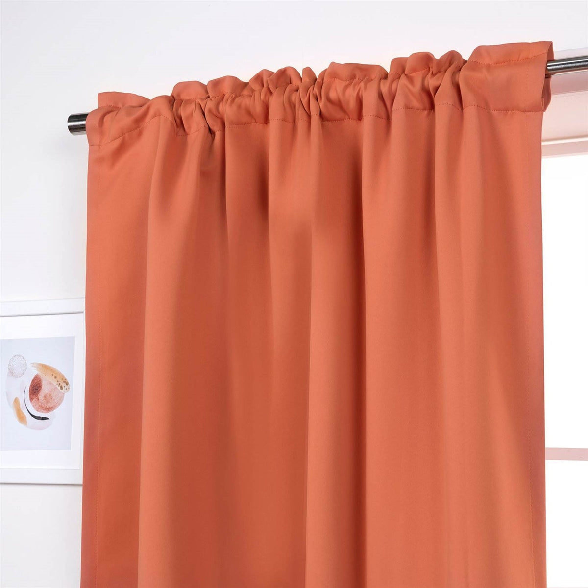 52 x 84 inch Solid Orange Apricot Thermal Blackout Curtain Panels - Set of 2