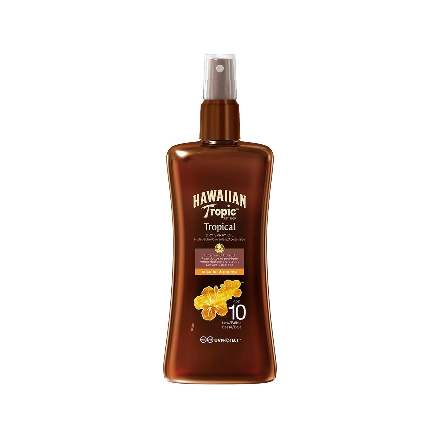 Hawaiian Tropic Tanning Oil Spray SPF 10 - 200ml Bronzing Spray for Sun-Kissed Glow
