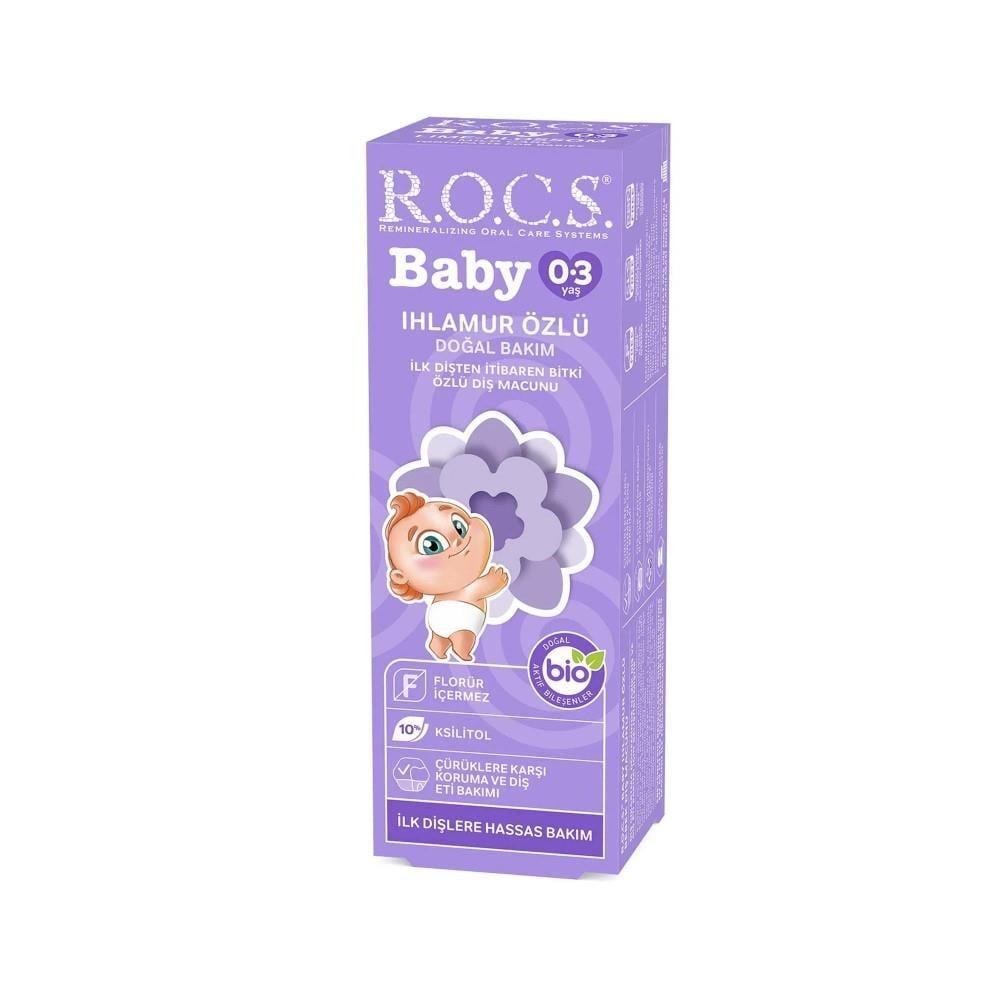 Rocs Baby Natural Toothpaste for Infants 0-3 Years - Fluoride-Free, Hypoallergenic, and Safe to Swallow