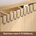 1 Piece Silver Metal Seamless Hook, Suitable for Kitchens, Bathrooms, and Wardrobes, No Drilling Required, Easy To Install