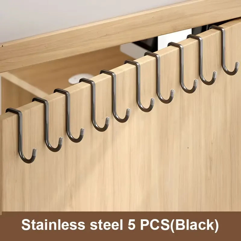 1 Piece Silver Metal Seamless Hook, Suitable for Kitchens, Bathrooms, and Wardrobes, No Drilling Required, Easy To Install