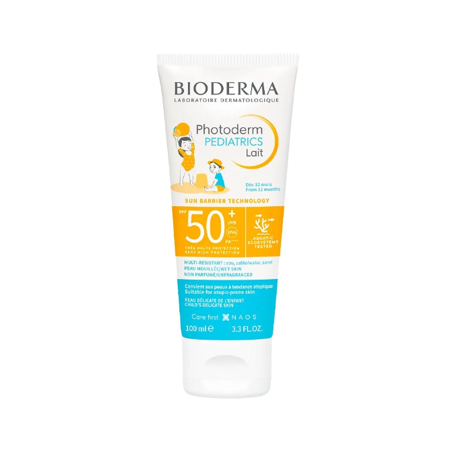 Bioderma Photoderm Pediatrics Lait SPF50+ Sunscreen Lotion for Children - High Protection, Gentle, and Safe for Kids' Sensitive Skin