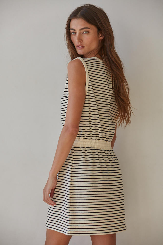 Swen Striped Sleeveless Mini Dress