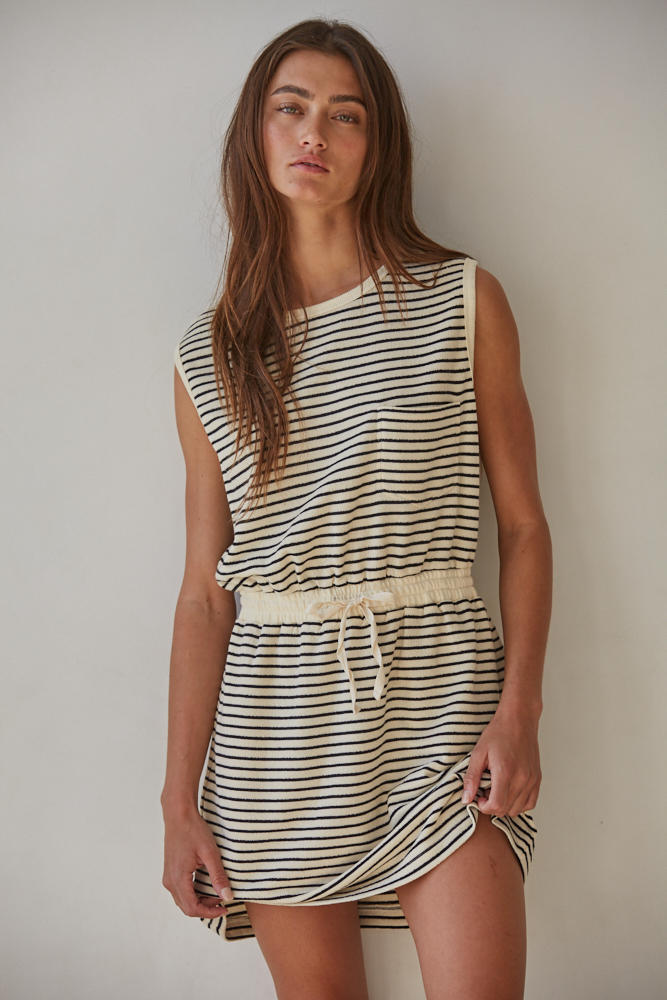 Swen Striped Sleeveless Mini Dress