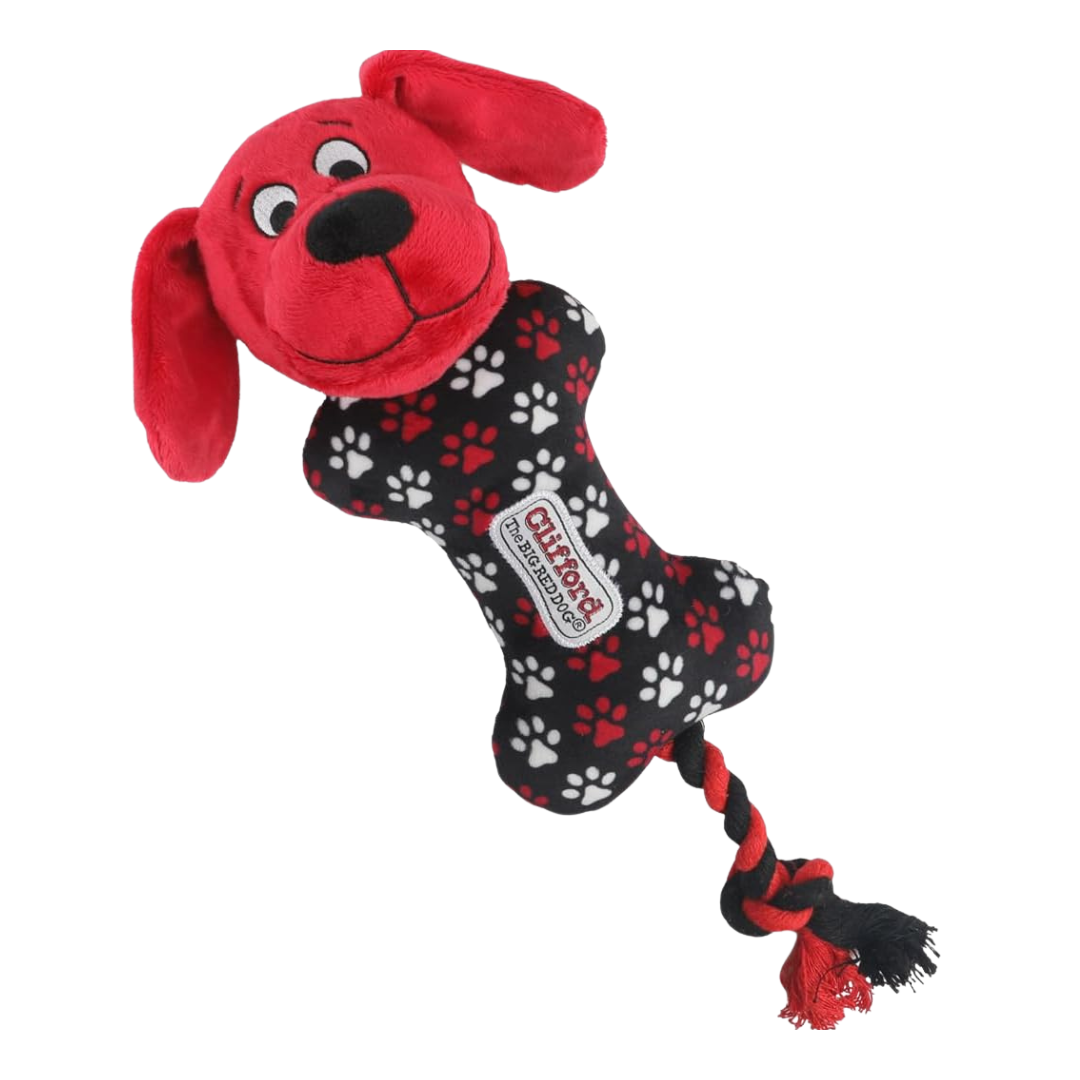 Clifford Busy Body Rope ‘n Wrangle Plush Pet Toy – 15" (7 oz)