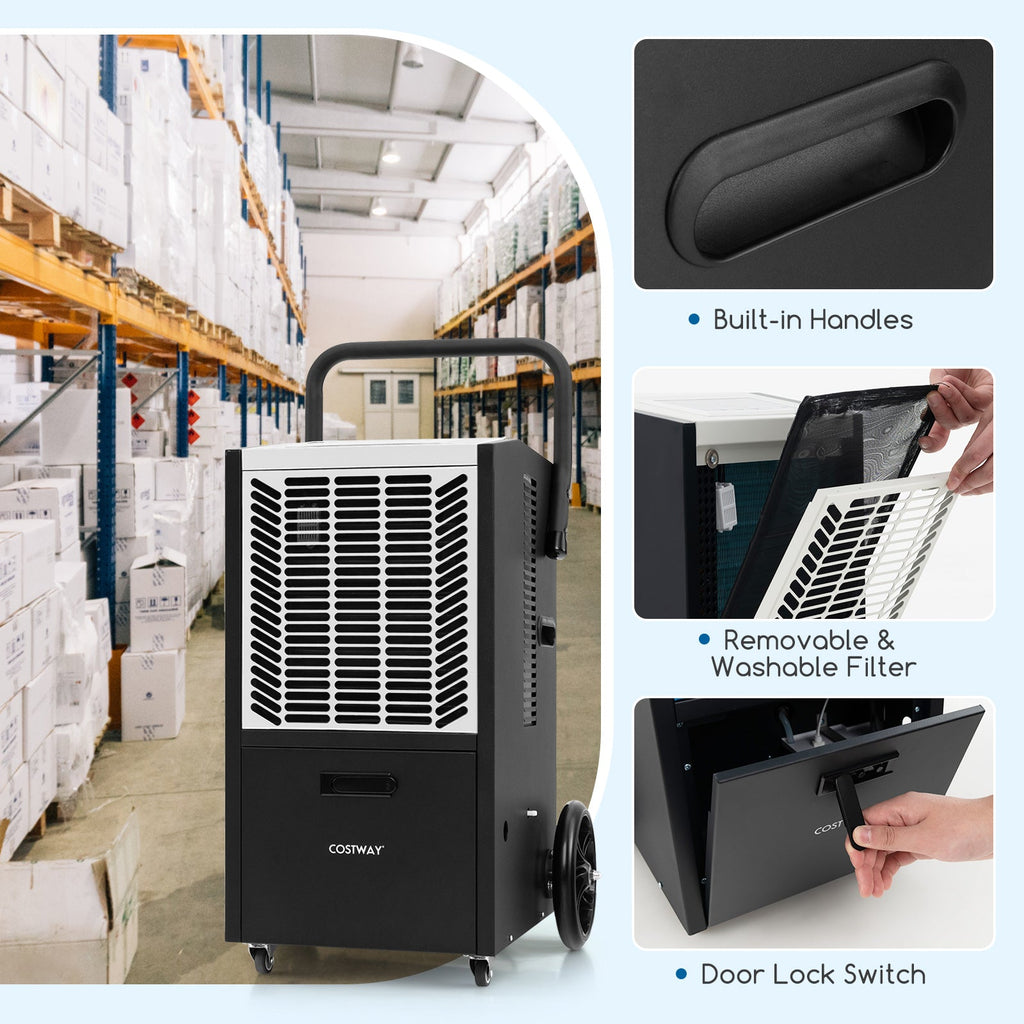 140 Pints Commercial Dehumidifier Crawl Space Dehumidifier with Pump and Drain Hose