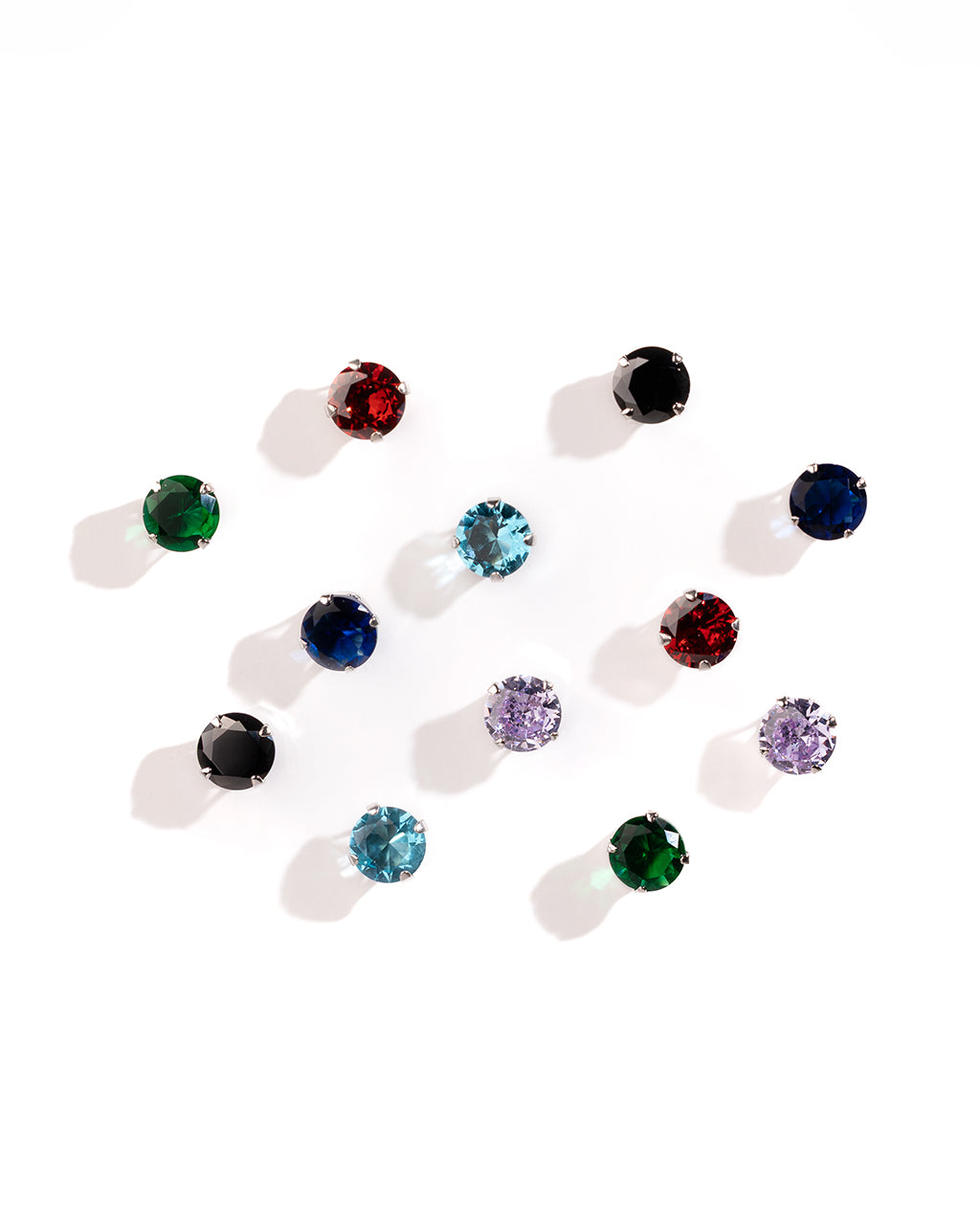 Sterling Silver 7mm Rainbow CZ Studs