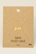 Handwritten Faith Pendant Necklace