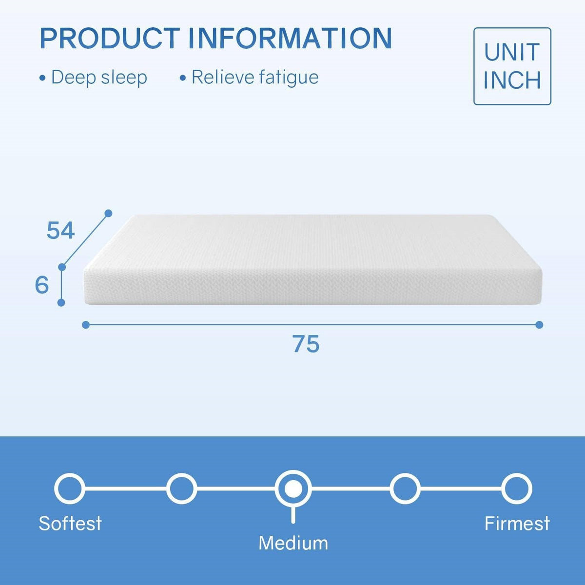Full size 6-inch Thick Medium Firm Cool Gel Memory Foam Mattress