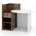 Front Reception Office Desk with Open Shelf and Lockable Drawer