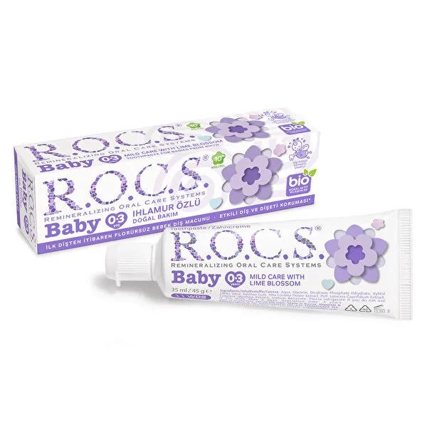 Rocs Baby Natural Toothpaste for Infants 0-3 Years - Fluoride-Free, Hypoallergenic, and Safe to Swallow