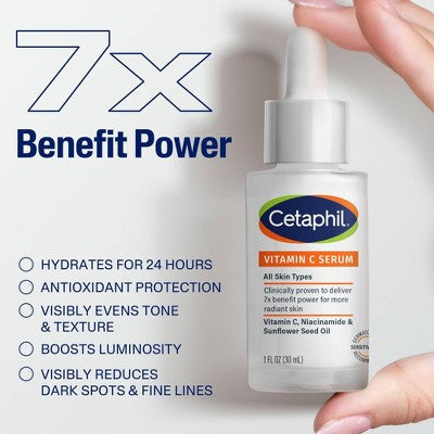 Cetaphil Brightening Vitamin C Face Serum 1fl oz - New