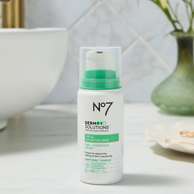 No7 Derm Solutions 100HR Hydration Cream Moisturiser Dry & Sensitive Skin 3oz - Imperfect Container