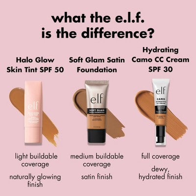 e.l.f. Halo Glow Skin Tint Light Coverage Foundation Mineral SPF 50 1 Fair Neutral 1 fl oz - Imperfect Box