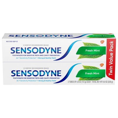Sensodyne Fresh Mint Sensitivity Protection 2pk Toothpaste - Imperfect Box