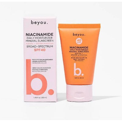 Beyou. Hydrating Niacinamide Daily Moisturizer Mineral Face Sunscreen SPF 40 1.69 fl oz - Imperfect Box