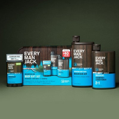 Every Man Jack Mountain Air Holiday Body Dopp Bag Gift Set 3ct - Imperfect Box