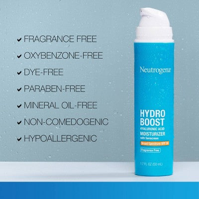 Neutrogena Hydro Boost Hyaluronic Acid Facial Moisturizer to Hydrate & Soothe Dry Skin SPF 50 1.7 fl oz - Missing Box